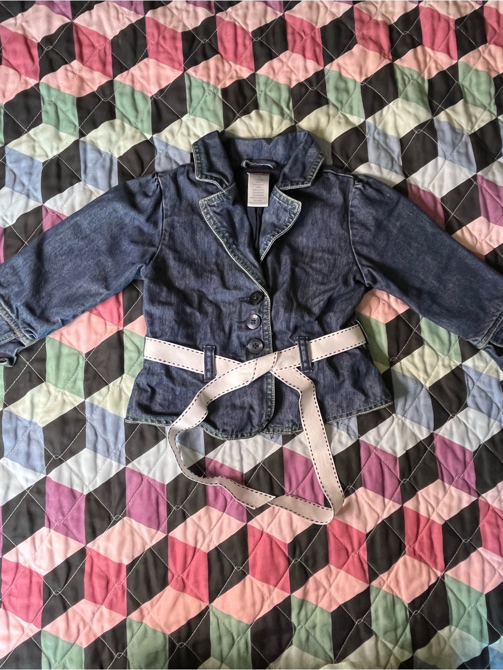 Gymboree Girls Denim Belted Jacket - Size 3